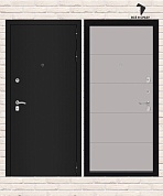 Входная дверь CLASSIC Шагрень черная 13 — Грей софт