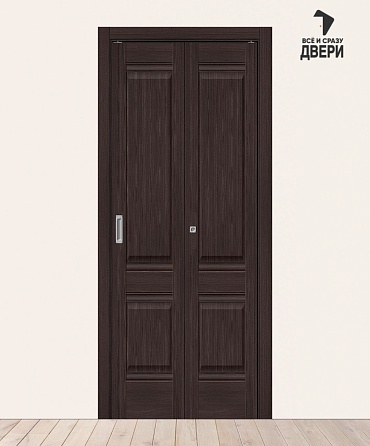 Межкомнатная складная дверь с экошпоном Прима-2 Wenge Melinga 400+400х2000 мм