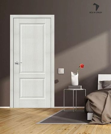 Межкомнатная дверь с экошпоном Неоклассик-32 Bianco Veralinga