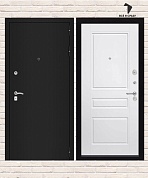 Входная дверь CLASSIC Шагрень черная 03 — Белый софт