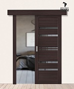 Межкомнатная дверь-купе с экошпоном Браво-30 Wenge Melinga/Mirox Grey