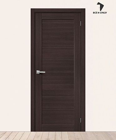 Межкомнатная дверь с экошпоном Браво-21 Wenge Melinga 550х1900 мм