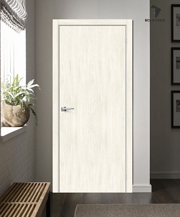 Межкомнатная дверь с экошпоном Браво-0 Nordic Oak