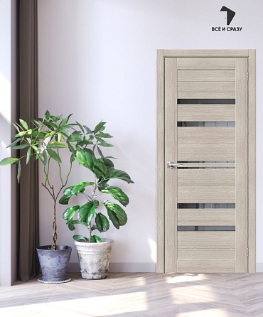 Межкомнатная дверь с экошпоном Браво-30 Cappuccino Melinga/Mirox Grey