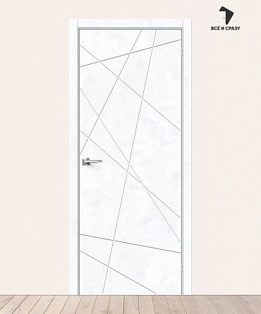 Межкомнатная дверь с экошпоном Граффити-5.Д Snow Art 600х2000 мм