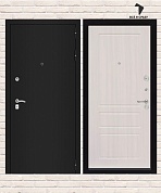Входная дверь CLASSIC Шагрень черная 03 — Сандал белый