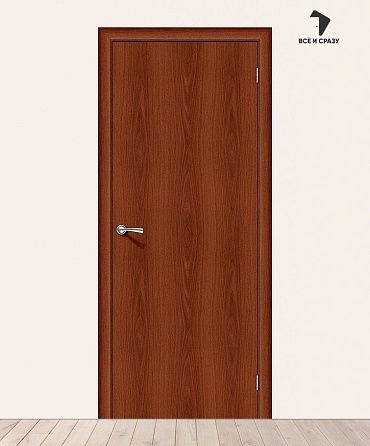 Межкомнатная дверь Гост-0 Л-11 (ИталОрех) (Усиленное полотно) 550х1900 мм