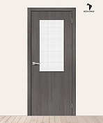 Межкомнатная дверь с экошпоном Браво-7 Grey Melinga/Wired Glass 12,5