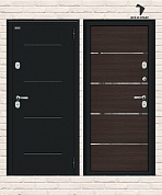 Металлическая дверь Thermo Лайн Букле черное/Wenge Veralinga