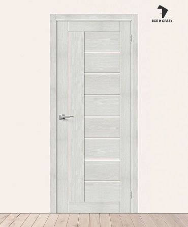 Межкомнатная дверь с экошпоном Браво-29 Bianco Veralinga/Magic Fog 600х2000 мм