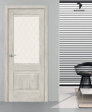 Межкомнатная дверь с экошпоном Прима-3 Chalet Provence/White Сrystal