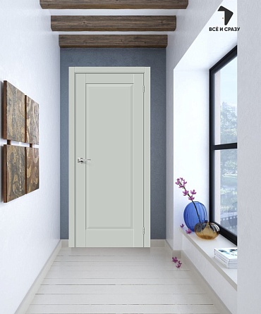 Межкомнатная дверь Эмалит Прима-10 Grey Matt