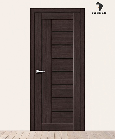 Межкомнатная дверь с экошпоном Браво-29 Wenge Melinga/Black Star 600х2000 мм
