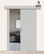 Межкомнатная дверь-купе ПЭТ Граффити-5.Д.П Grey Silk