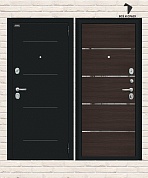 Металлическая дверь Лайн Букле черное/Wenge Veralinga