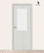 Межкомнатная дверь с экошпоном Браво-7 Bianco Veralinga/Wired Glass 12,5