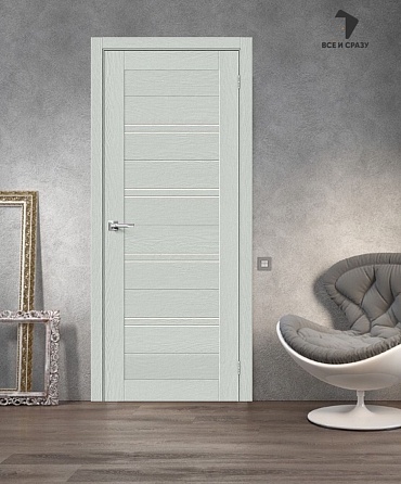 Межкомнатная дверь с экошпоном Браво-28 Grey Wood/Magic Fog