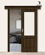 Межкомнатная дверь-купе с ПВХ-пленкой Скинни-13 Dark Barnwood