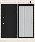 Входная дверь CLASSIC Шагрень черная 29 — ХОМС Белый софт рельеф