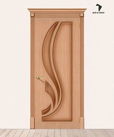 Межкомнатная шпонированная дверь Лилия Дуб файн-лайн 550х1900 мм