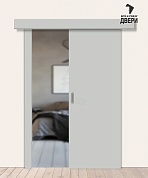 Межкомнатная дверь-купе ПЭТ Браво-0.П Grey Silk