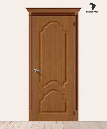 Межкомнатная шпонированная дверь Афина Орех файн-лайн 550х1900 мм