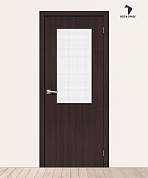Межкомнатная дверь с экошпоном Браво-7 Wenge Melinga/Wired Glass 12,5