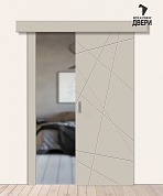 Межкомнатная дверь-купе ПЭТ Граффити-5.Д.П Cream Silk