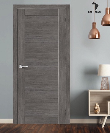 Межкомнатная дверь с экошпоном Браво-21 Grey Melinga