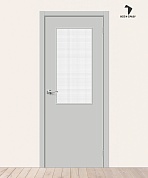 Межкомнатная дверь с покрытием винил Браво-7 Grey Pro/Wired Glass 12,5