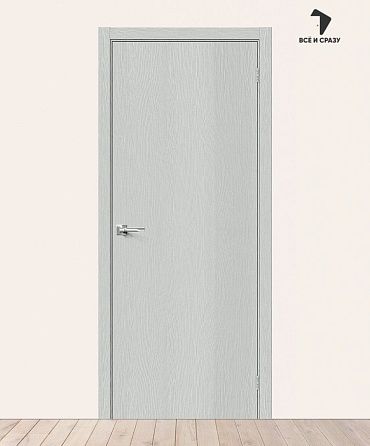 Межкомнатная дверь с экошпоном Браво-0 Grey Wood 600х2000 мм