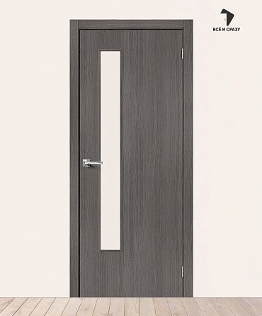Межкомнатная дверь с экошпоном Браво-9 Grey Melinga/Magic Fog 400х2000 мм