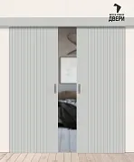 Межкомнатная двойная дверь-купе с покрытием винил Граффити-32 Grey Pro