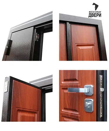 Входная стальная дверь "Двустворчатая NEW" (Заказная модель) - Медный антик/Орех итальянский