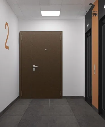 Входная стальная дверь "Двустворчатая NEW" (Заказная модель) - Медный антик/Орех итальянский