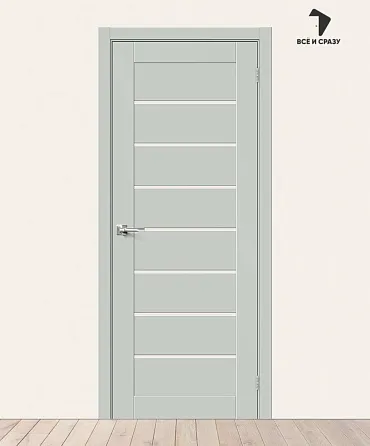 Межкомнатная дверь Эмалит Браво-22 Grey Matt/Magic Fog 600х2000 мм
