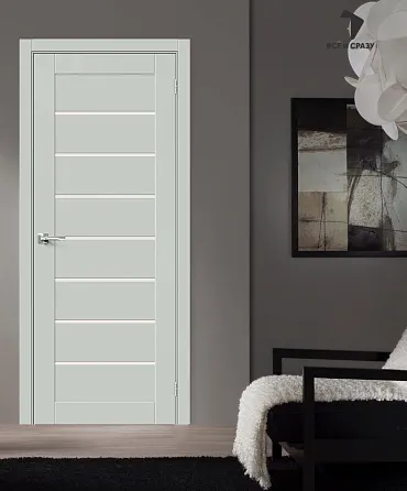 Межкомнатная дверь Эмалит Браво-22 Grey Matt/Magic Fog