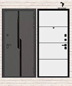 Входная дверь CARBON 25 — Белый софт, черный молдинг