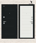 Металлическая дверь Сити Kale Букле чёрное/Off-white
