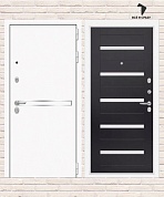 Входная дверь LINE WHITE 01 — Венге, стекло белое