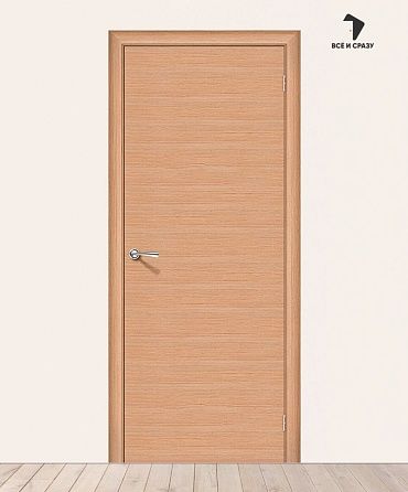 Межкомнатная шпонированная дверь Соло-0.H дуб 550х1900 мм