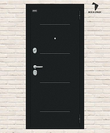 Металлическая дверь Лайн Букле черное/Slate Art