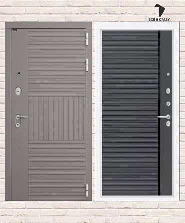 Входная дверь FORMA 22 — Графит софт, черная вставка 205х88 Левая