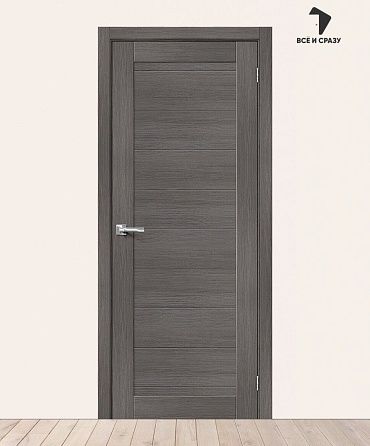 Межкомнатная дверь с экошпоном Браво-21 Grey Melinga 550х1900 мм