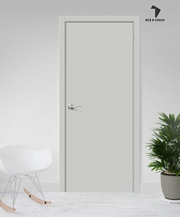Межкомнатная дверь с покрытием винил Браво-0 Grey Pro
