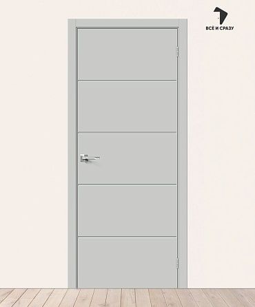 Межкомнатная дверь Эмалит Граффити-1.Д.П Grey Matt 600х2000 мм