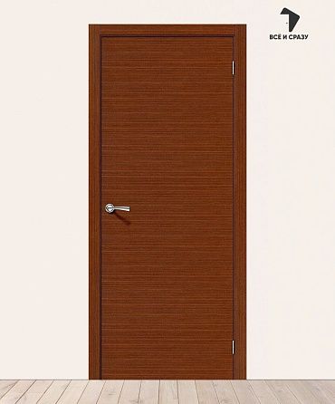 Межкомнатная шпонированная дверь Соло-0.H Макоре 550х1900 мм
