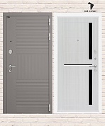 Входная дверь FORMA 02 — Сандал белый, стекло черное