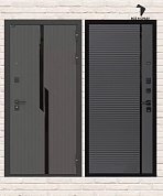 Входная дверь CARBON 22 — Графит софт, черная вставка