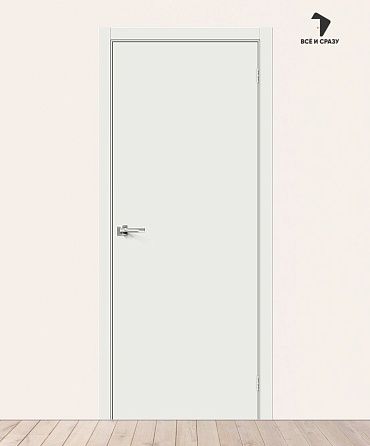Межкомнатная дверь Эмалит Браво-0.П White Matt 600х2000 мм